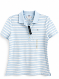 Polo Tommy Hilfiger mujer rayas azul cielo y blanco talla S