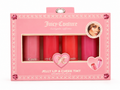 Juicy Couture Jelly Lip & Cheek Tint Set de 4 tonos - Caja rosa con ventana y 4 tintes en tonos rosa y rojo