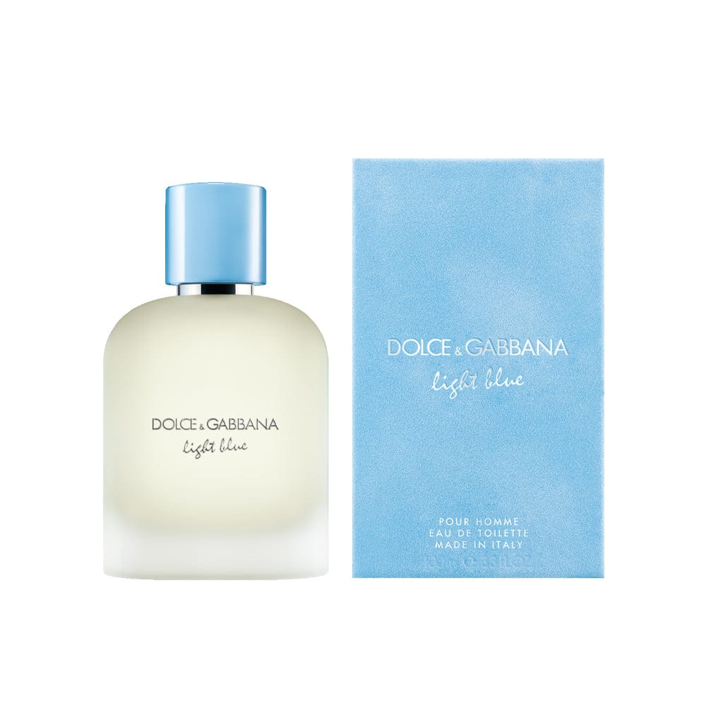 Dolce & Gabbana Light Blue Pour Homme Eau de Toilette 100ml - Frasco blanco con tapa azul y caja celeste